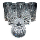 SAINT-LOUIS Series of 6 TARN juice glasses in vintage cut crystal 1960-70 water glass, longdrink