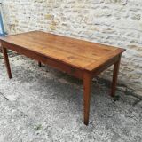 Farm table in solid cherry tree