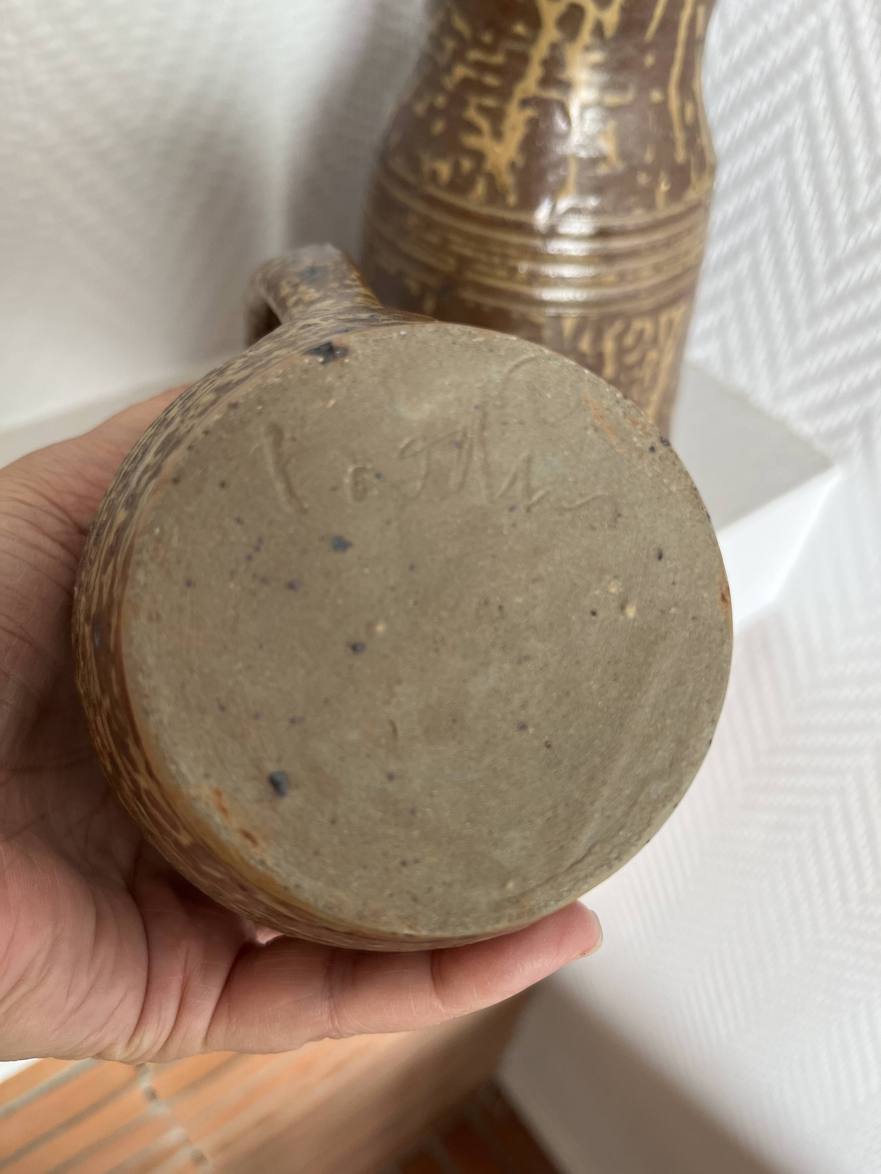 Set of 2 pieces in stoneware, the Bodin post.