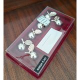 Ensemble  de 6 marque place pommes argentés