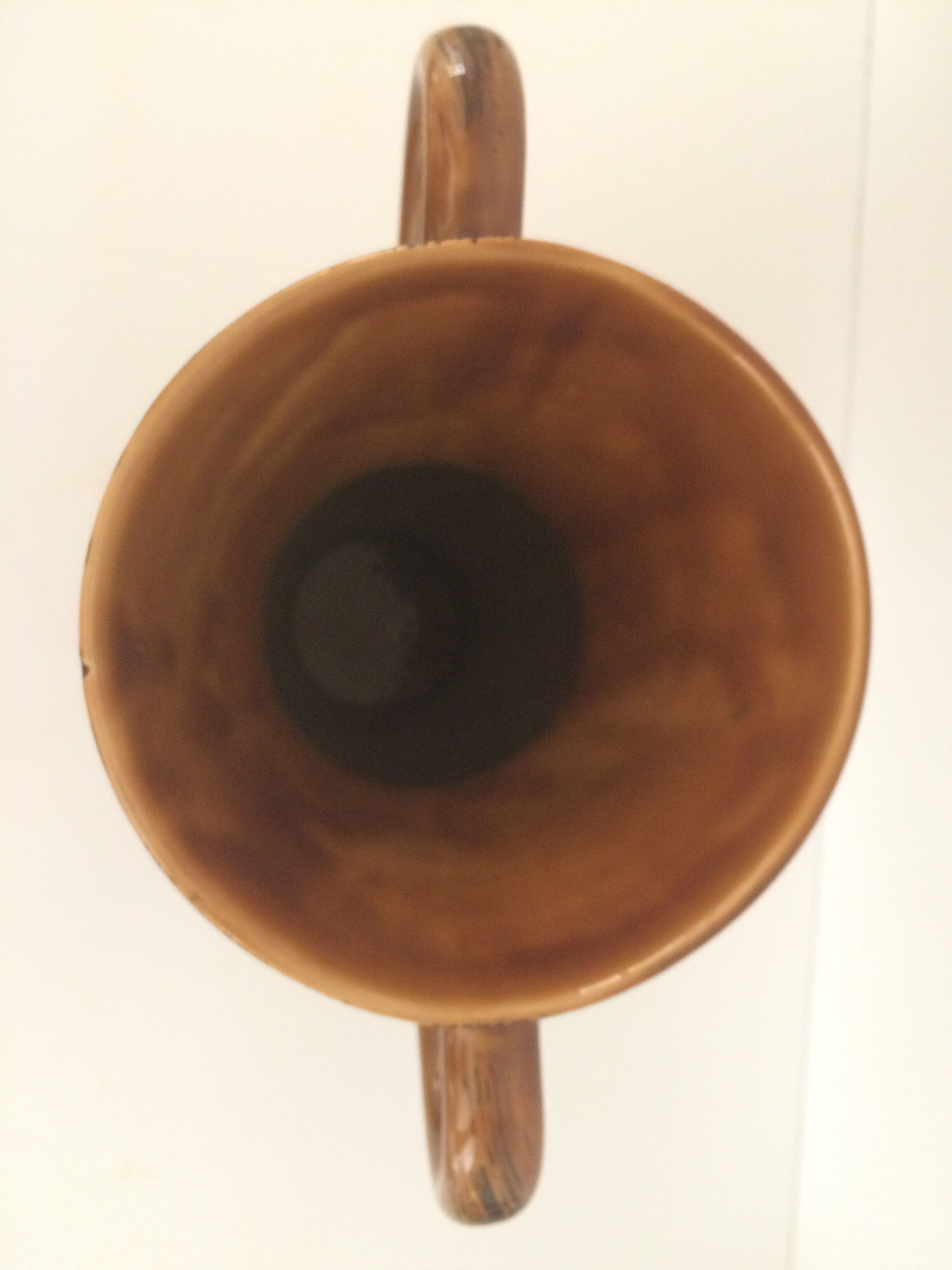 Vintage vase Sarreguemines mahogany model