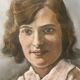 Old pastel portrait from the Art Deco period – Young girl dated 1925 – Original gilded frame – very expressive