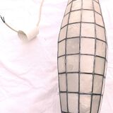 Luminaire fuseau 62cm nacre et laiton années 70