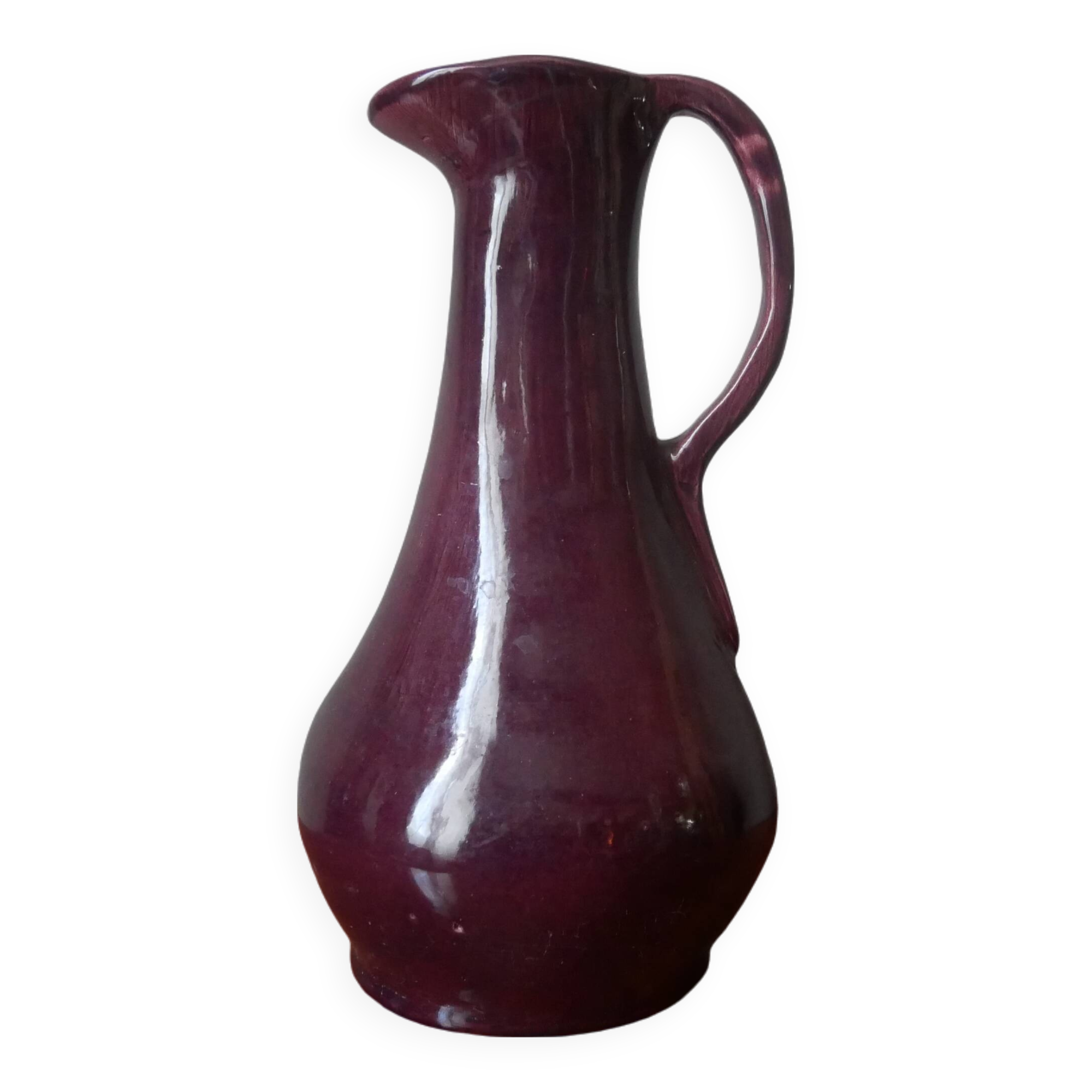 Pitcher vase with handle ceramic handmade pottery country decoration