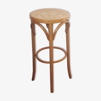 Tabouret haut de bar canné