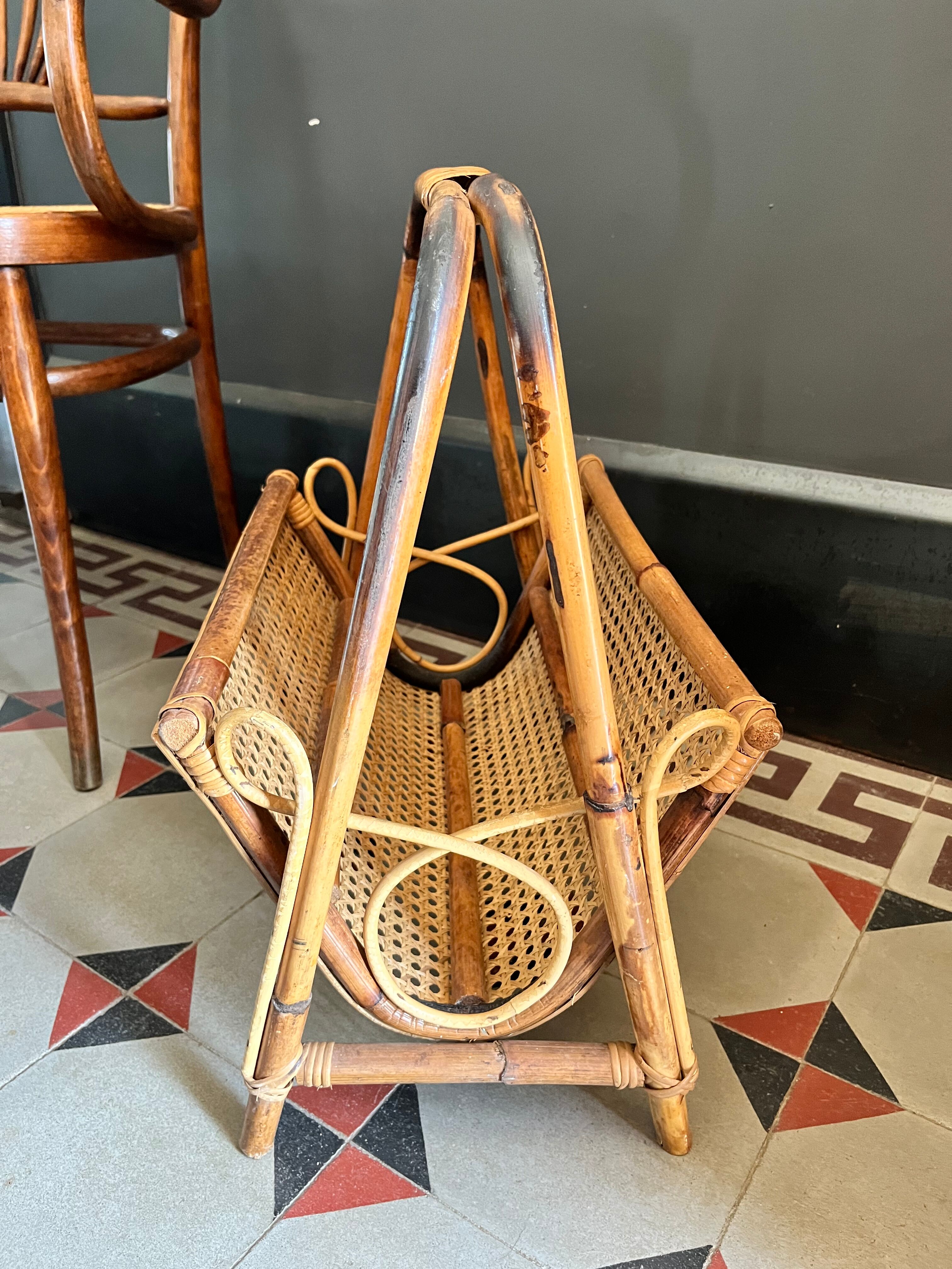 Rattan and canning magazine holders