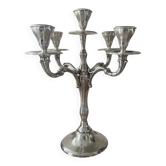 Chandelier à 5 branches vintage Orbisa en métal argenté, base Alpaca