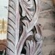 Carved wood mirror with white lead patina - 130x83cm