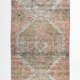Faded brown & beige turkish runner rug 339x91cm