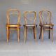 Set of 3 Bistro chairs with wooden seats, 1910 to 1920