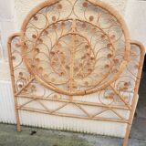 Peacock rattan headboard one person