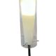 Glass and opaline table lamp with stainless steel base