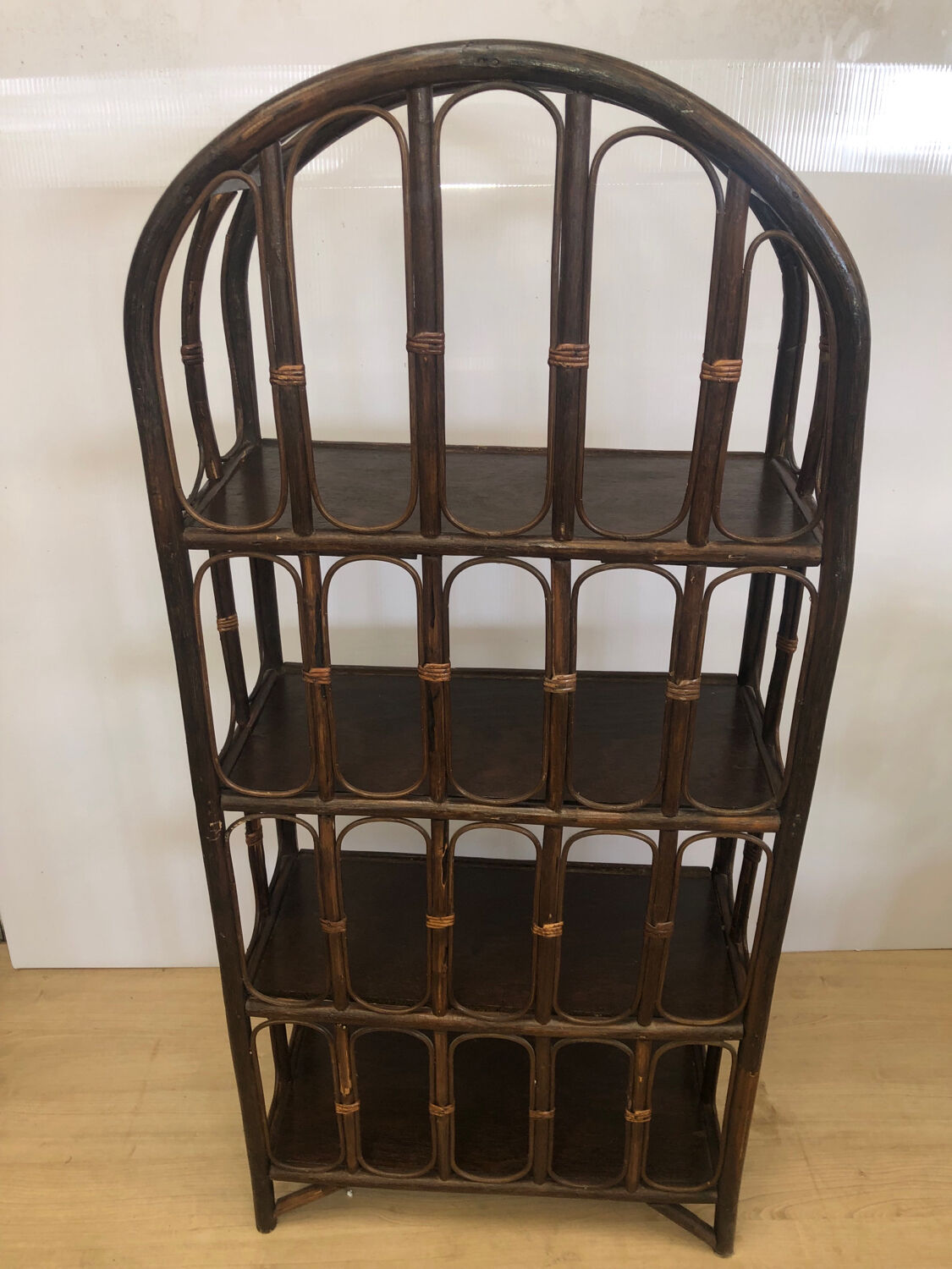 Vintage rattan bookcase