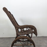 Fauteuil rocking chair en rotin
