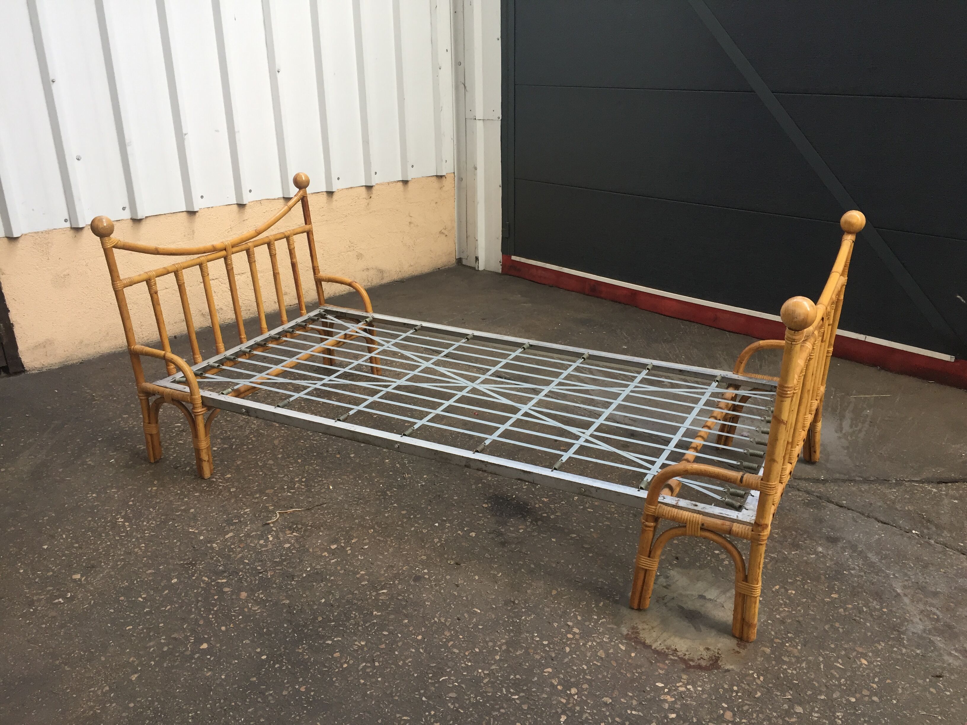 Vintage rattan bed