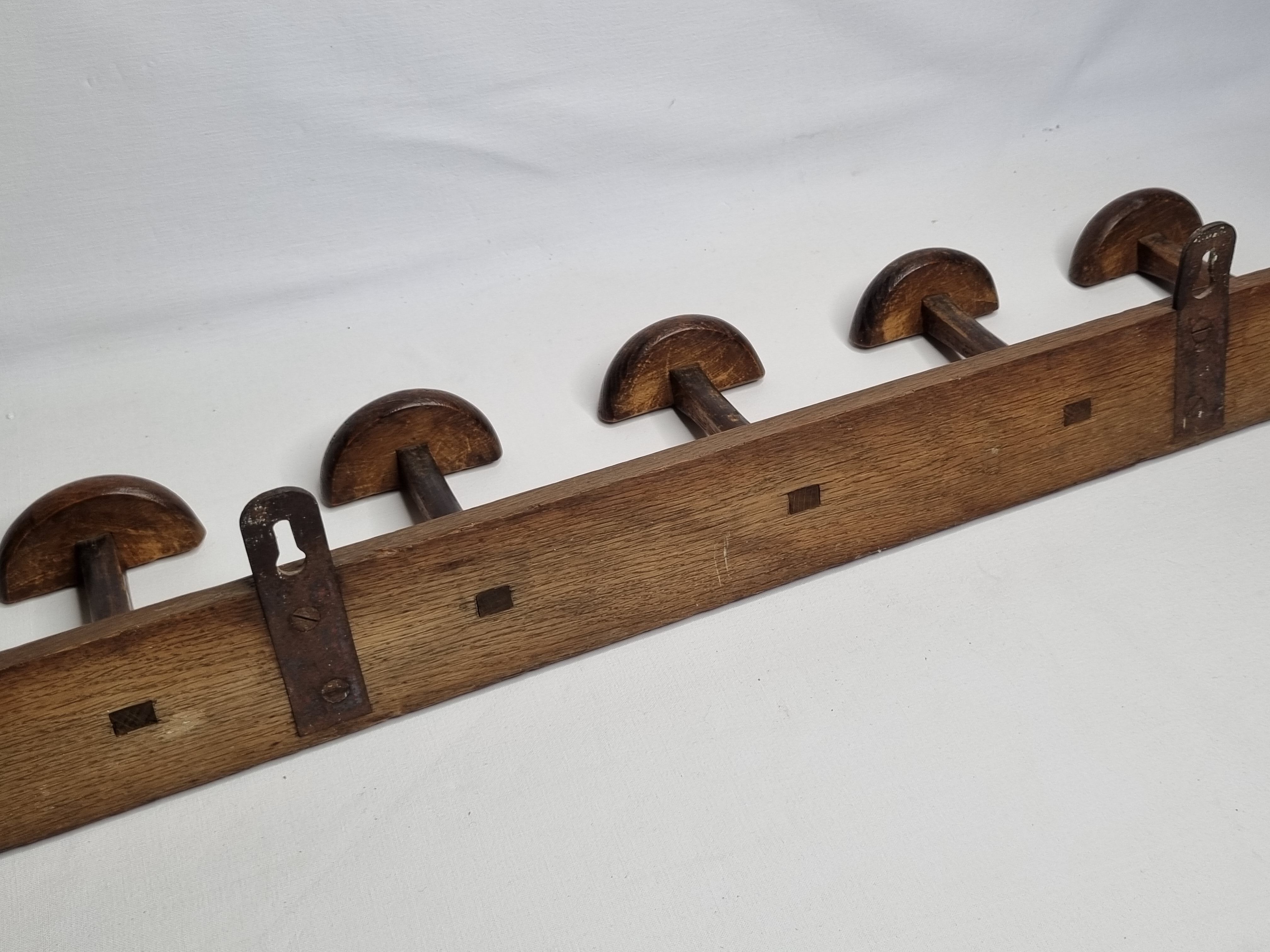 Wall coat rack in solid wood "half-moon" handmade, 75 cm