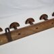 Wall coat rack in solid wood "half-moon" handmade, 75 cm