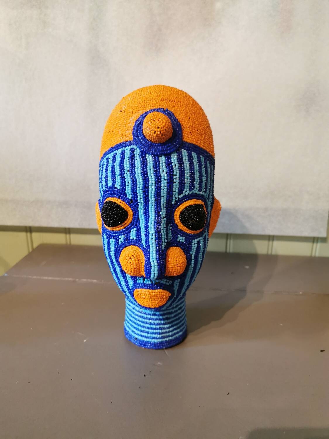 African beaded head