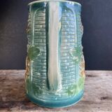 Vintage barbotine pitcher Onnaing Marguerite Sunflowers