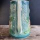 Vintage barbotine pitcher Onnaing Marguerite Sunflowers