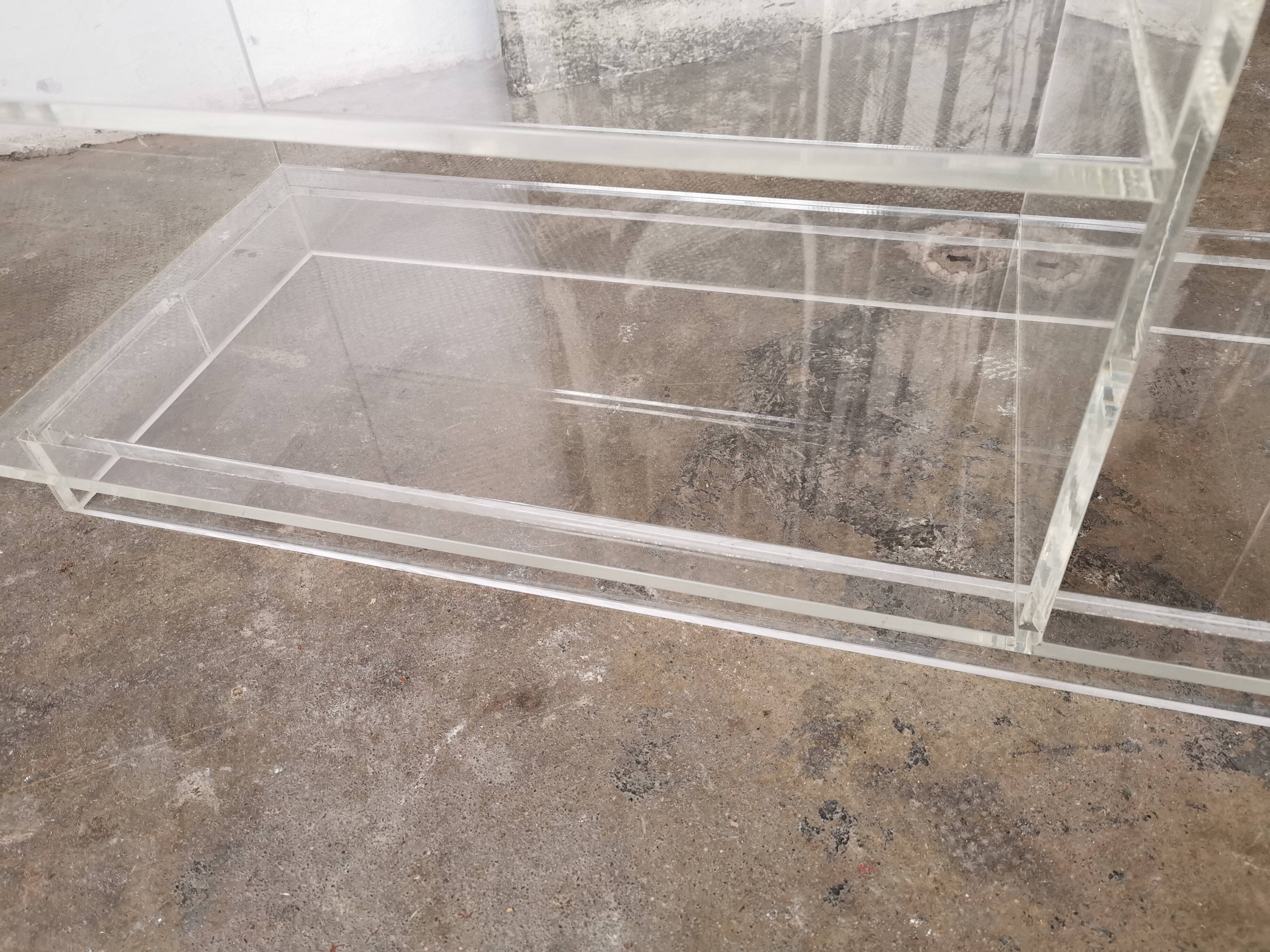 80s plexiglass hi-fi furniture shelf
