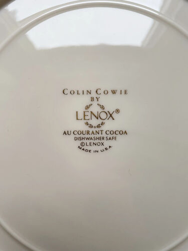 6 assiettes 27,5 cm en porcelaine Lenox neuves Cocoa