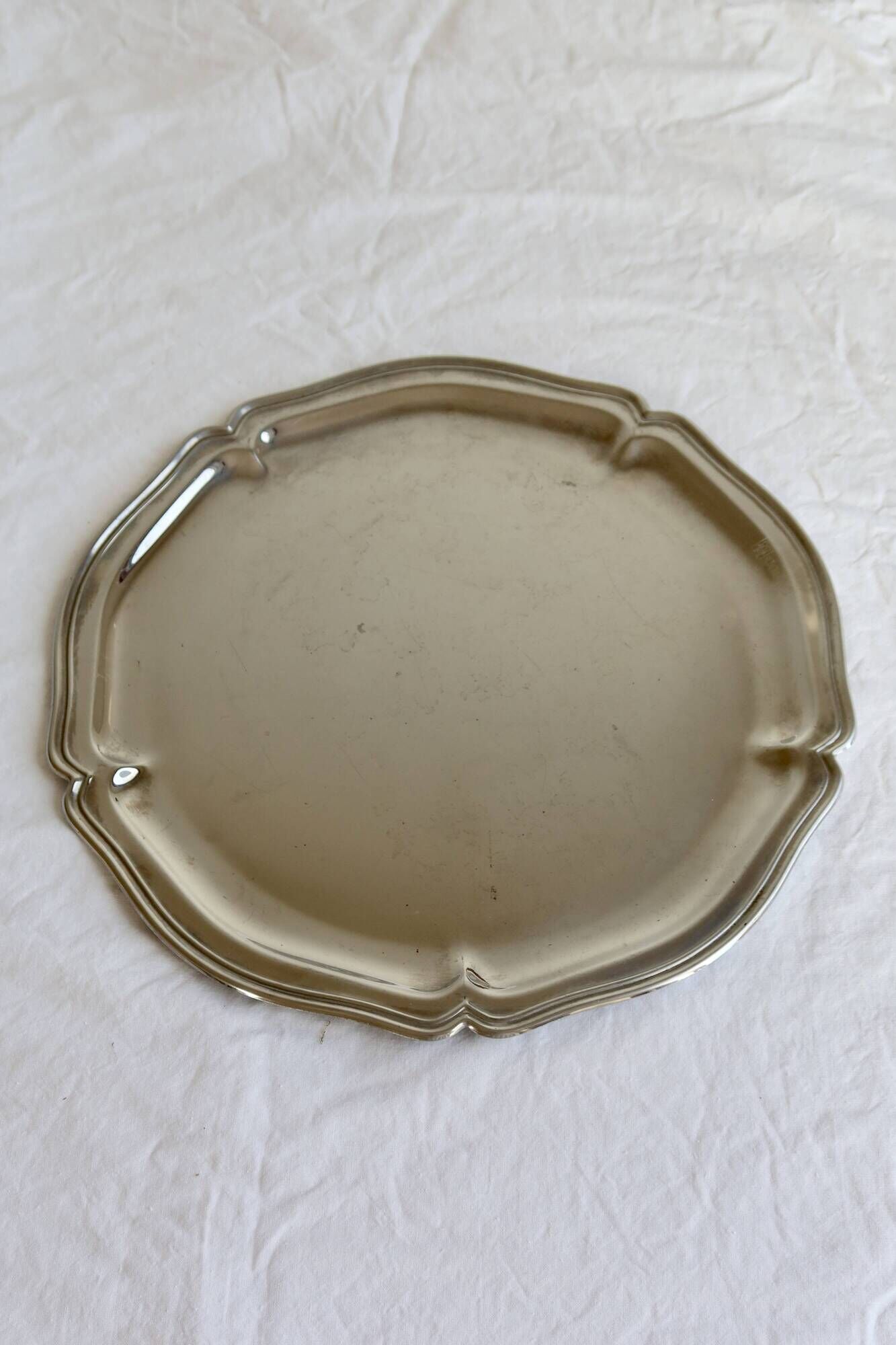 Vintage silver-plated serving tray - Bistro style