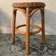 Vintage stool in rattan and woven wicker