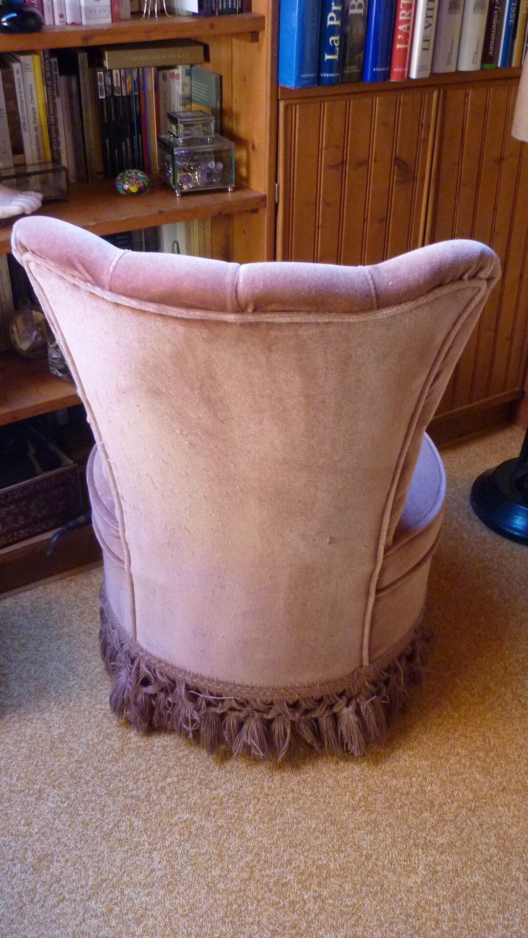 Toad padded velvet armchair