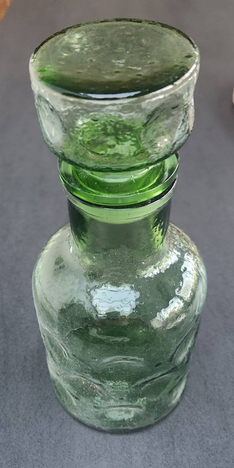 Vintage bubbled glass carafe.