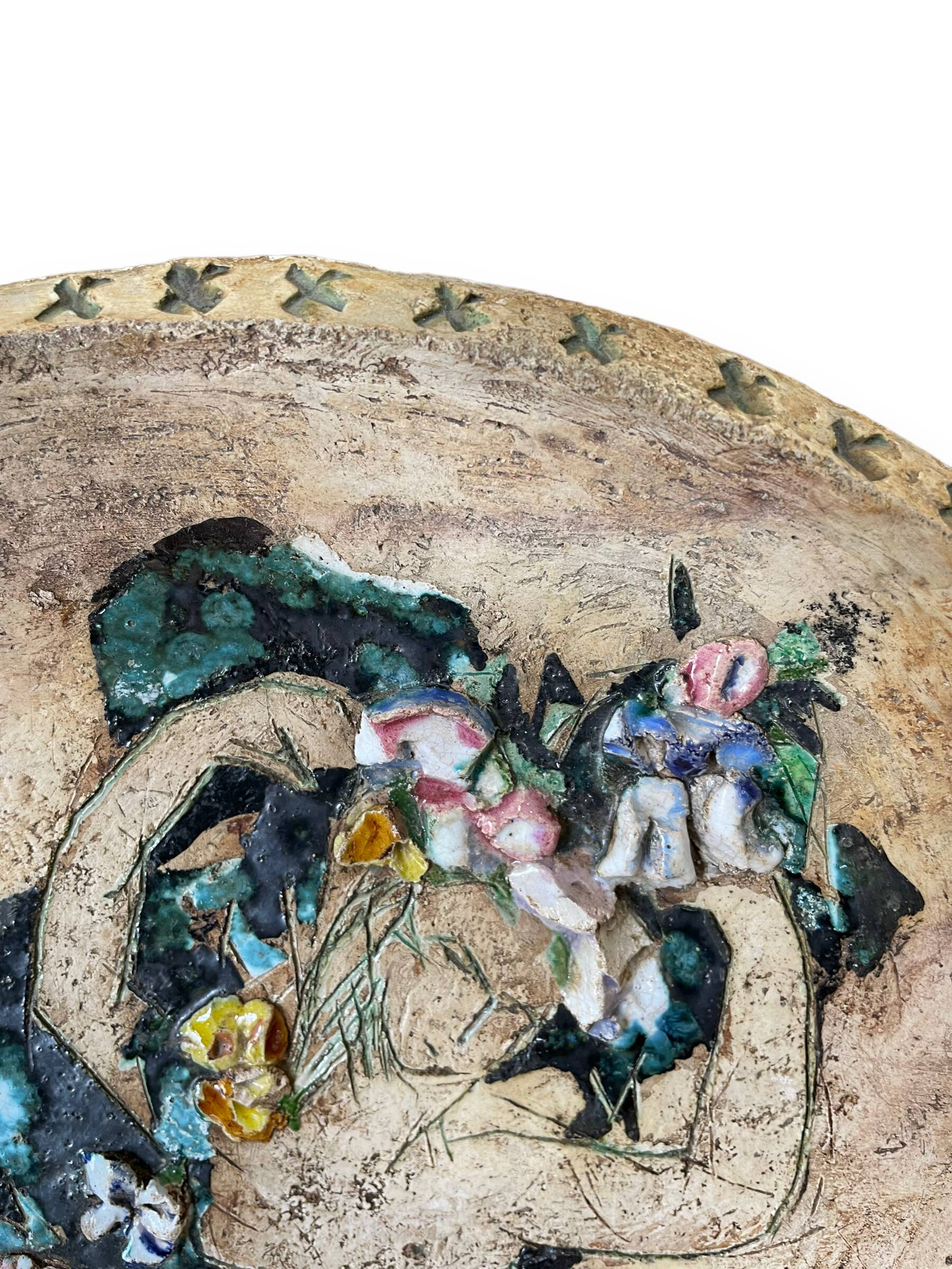 Helen Mai Important Dish In Terracotta And Glazed Porcelain Female Nude