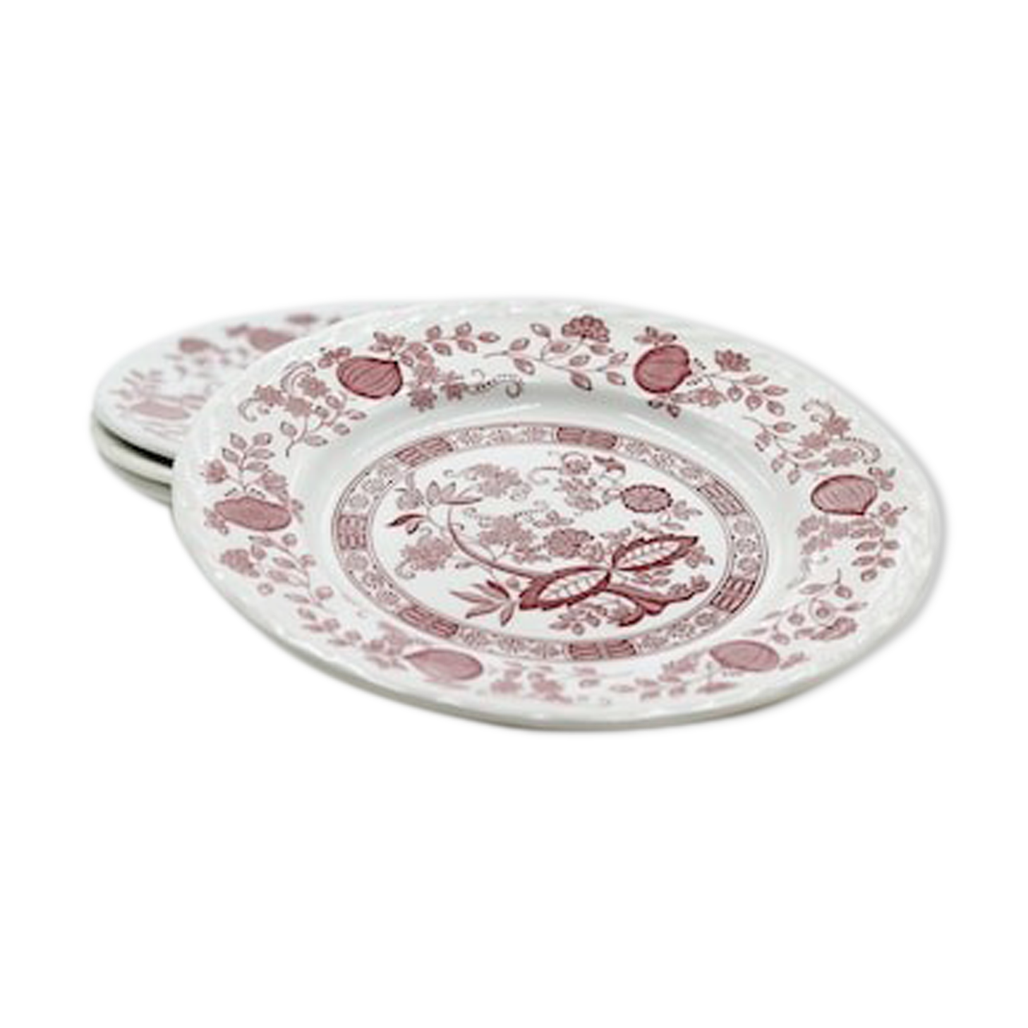 set of 4 plates royal art pottery onion blu