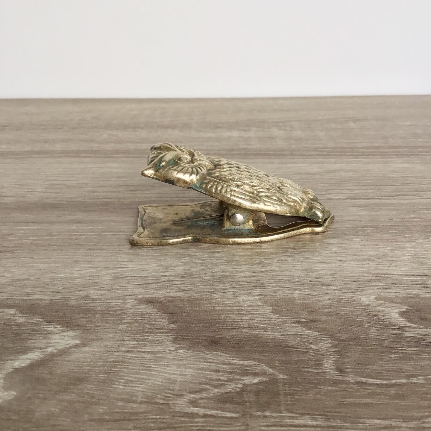 Vintage owl brass paper or mail clip