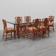 Ensemble de 6 chaises de salle à manger en bambou avec revêtement géométrique par Gasparucci