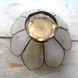 Mother-of-pearl and brass candlestick