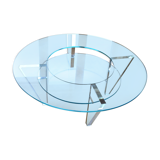 Table basse en verre à deux étages