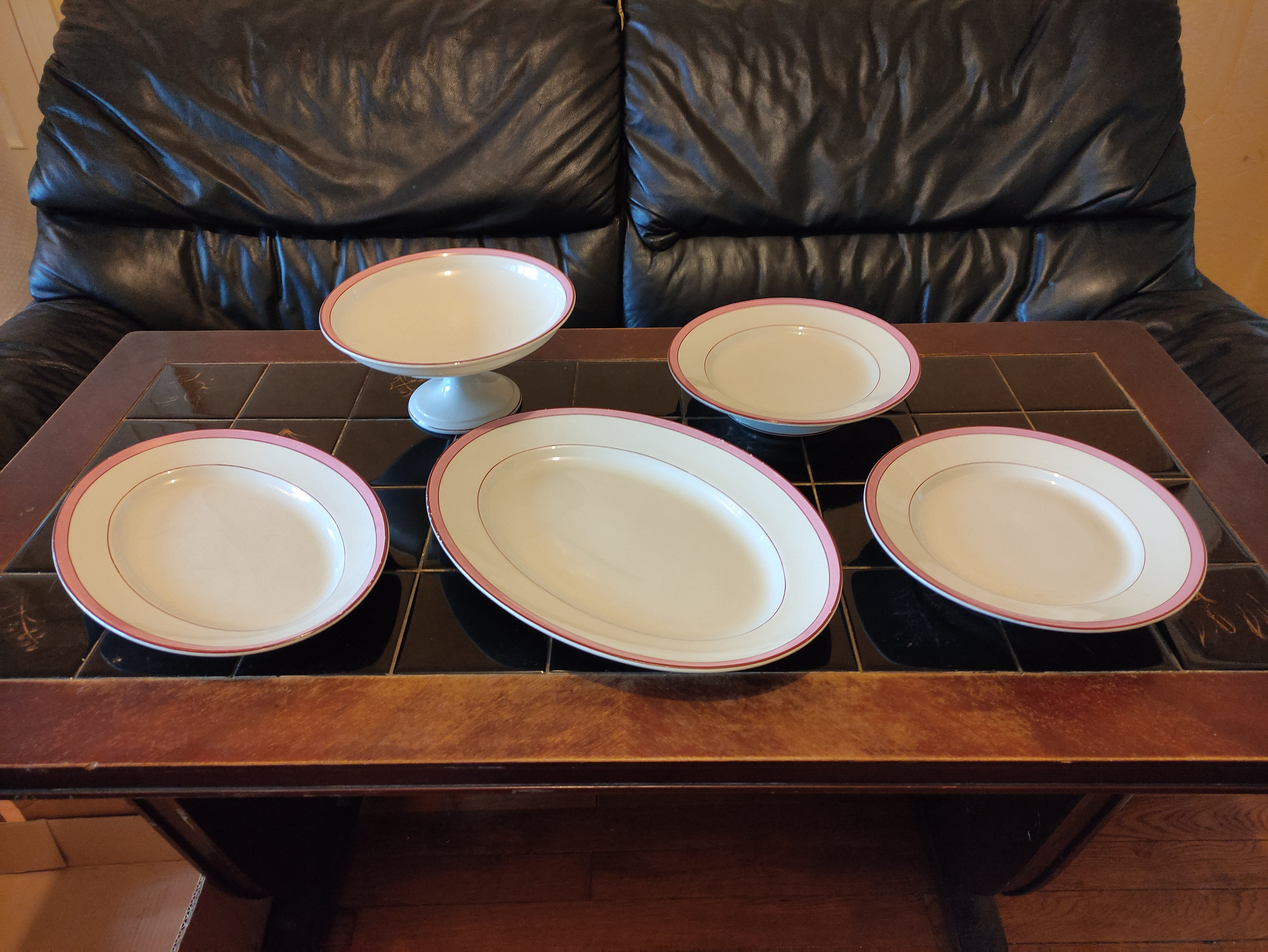 5 Serving dishes KG Lunéville pink
