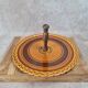 Vintage serving tray with wooden handle – numbered 7532