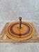 Vintage serving tray with wooden handle – numbered 7532