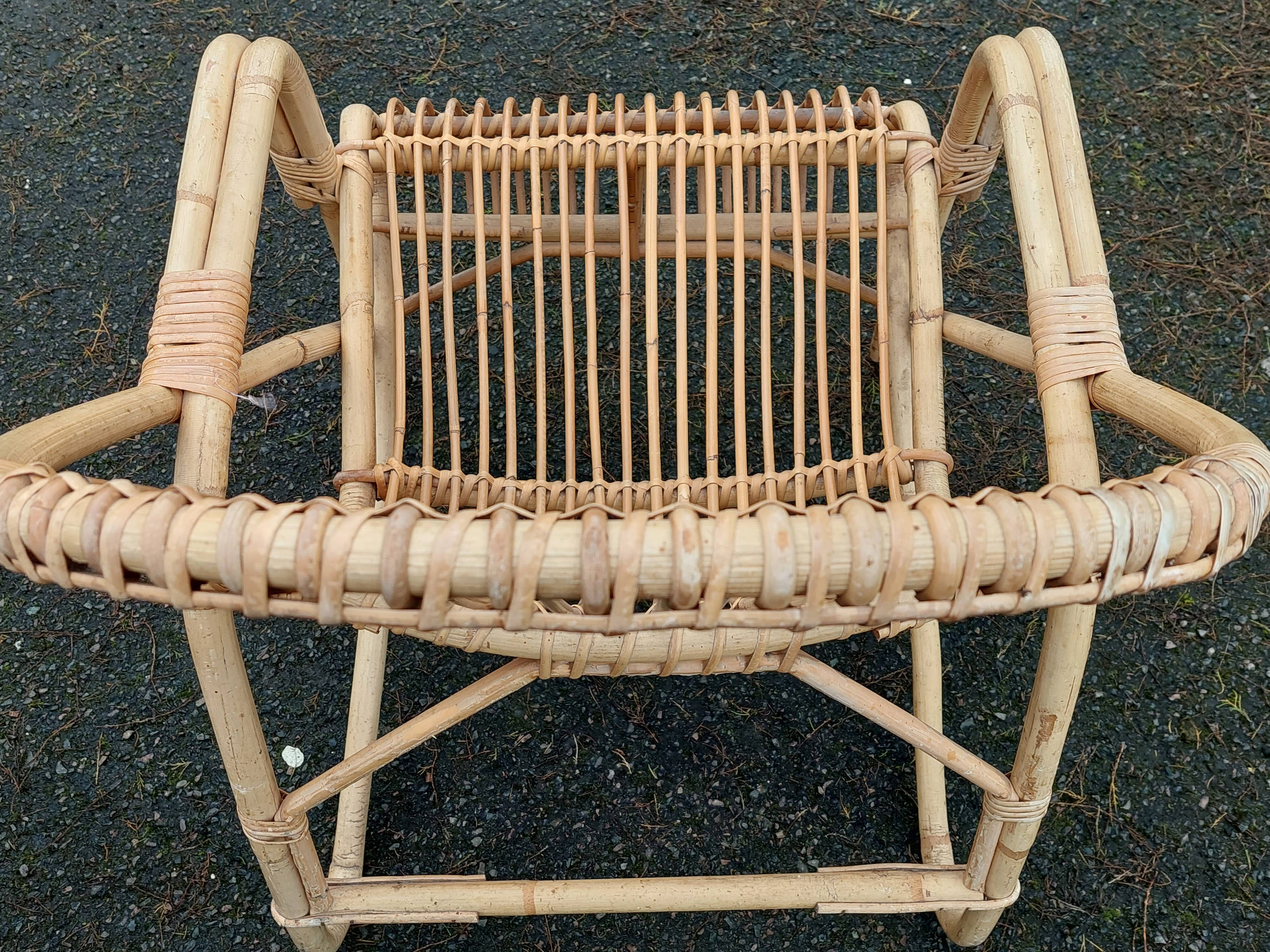 Paire de fauteuils rotin vintage