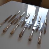 12 couteaux de table métal argenté 25,5 cm
