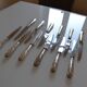 12 silver metal table knives 25.5 cm