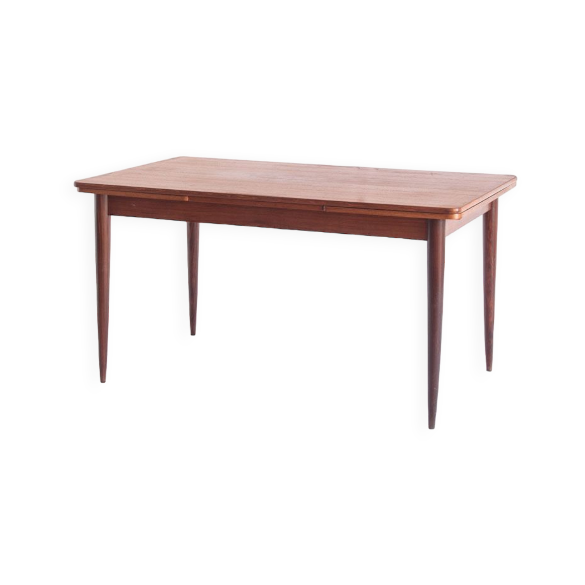 Table en teck avec rallonges de style scandinave - France, 1960
