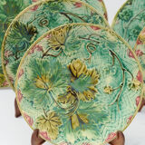 Series of 8 plates made of sarreguemines earthenware