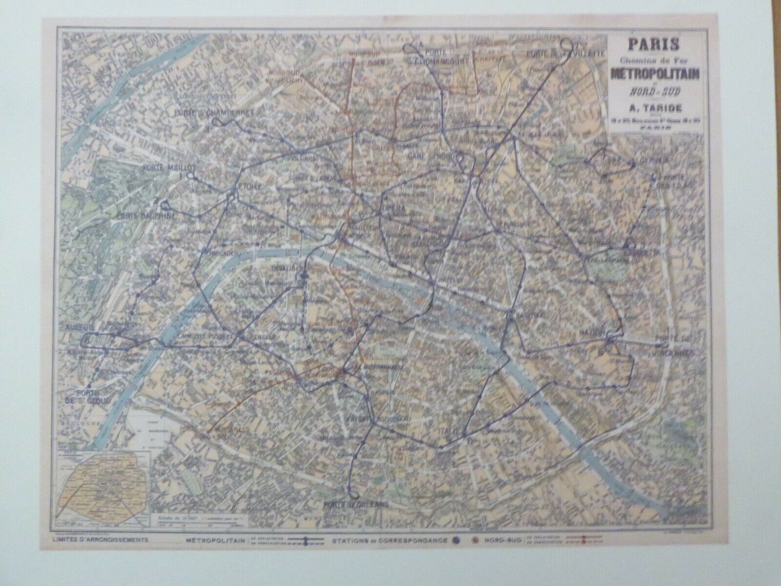 Plan of the Paris metro in 1920
