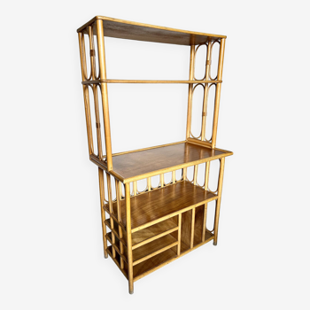 Vintage bamboo shelf unit 1970