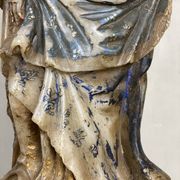 Virgin and Child in alabaster, significant trace of polychromy, Flanders 16th century.