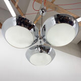 Rare Chrome-Plated Functionalist Chandelier by Zukov, 1940s