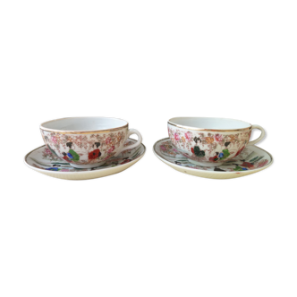 Set of 2 large tea cups in Japan Porcelain
