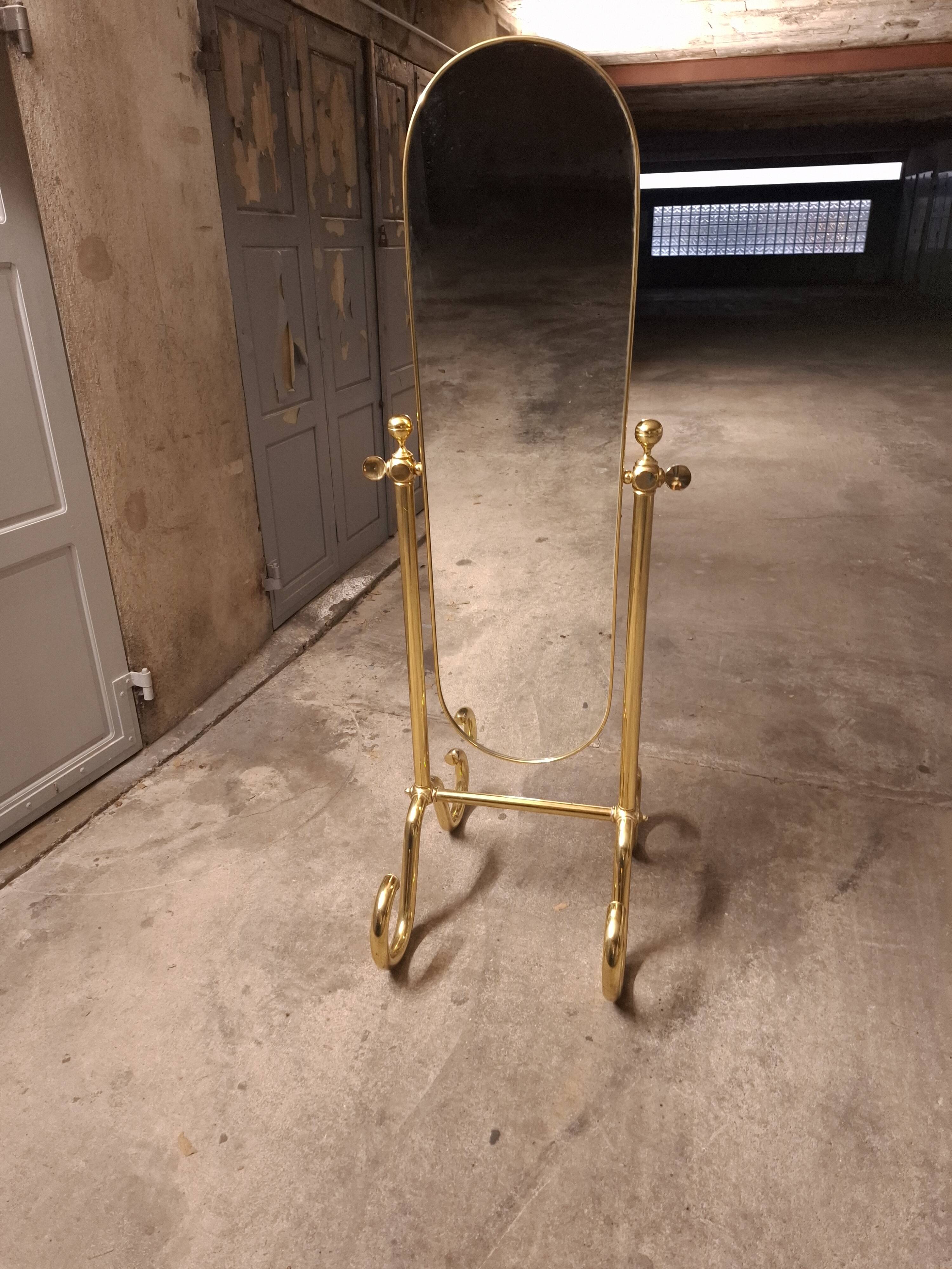 VINTAGE 70'S BRASS MIRROR